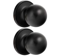 HOSOM 2 Pack Dummy Door Knob Matte Black Dummy Door Knob Single Side Closet Door Knob Set Keyless, Exterior/Interior Door Handle, Individual Non-Turning