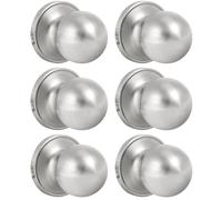 HOSOM 6 Pack Dummy Door Knob, Keyless Closet Door Knobs Satin Nickel Dummy Door Handle, Exterior/Interior Door Knob, Individual Non-Turning Single Side
