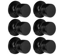 HOSOM 6 Pack Dummy Door Knobs，Matte Black Door Knobs Keyless Interior/Exterior Door Lockset, Modern Black Knobs Closet Door Knobs, Individual Non-Turning Dummy Door Handles