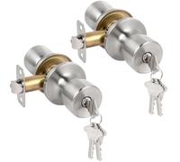 HOSOM Door Knobs with Lock and Key, Keyed Entry Door Knob, Exterior and Interior Door Lock for Commercial and Residential Area, Door Handle Satin Nickel, Not Keyed Alike