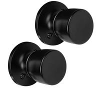 HOSOM Dummy Door Knob,2 Pack Matte Black Interior Door Knobs Closet Dummy Door Handles Set, Individual Non-Turning Single Side Round Knob for French Doors Easy Installation