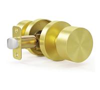 HOSOM Gold Passage Door Knob Non-Locking for Hallway Closet Doors 1 Pack | Champagne Gold Interior Door Knobs, Smooth Turn, Easy Install, Reversible for Left or Right Handing, Hall & Pantry Doors