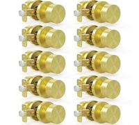 HOSOM Gold Passage Door Knob Non-Locking for Hallway Closet Doors 10 Pack | Champagne Gold Interior Door Knobs, Smooth Turn, Easy Install, Reversible for Left or Right Handing, Hall & Pantry Doors