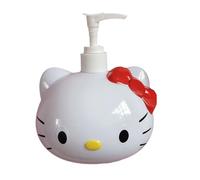 Hosoncovy Cartoon Cat Plastic Liquid Soap Dispenser with Pump,Pump Bottle Dispenser, Refillable Hand Wash Liquid Lotion Jar for Bathroom, Countertop, Kitchen (Red)