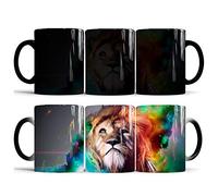 Hosoncovy Ceramic Magic Lion Color Changing Mug - Hot Heat Sensitive Coffee & Tea Mug