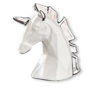 Hosoncovy Ceramic Unicorn Sculpture Ornament Unicorn Statue Figure Decor Home Decoration Room Decor for Living Room, Office Desktop, Shelf (White)