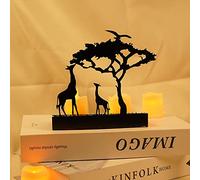 Hosoncovy Decorative Metal Animal Tea Light Candle Holder Tea Light Candle Stand Tea Light Candle Tray Light and Shadow Art Home Ornament for Home for Wedding Decoration (Giraffe Pattern)