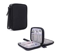 Hosoncovy Double Layer 2.5 Inch Hard Drive Case - Carrying Case Travel Case Storage Bag USB Flash Drive Organizer for Two 2.5 inch WD Western My Passport Seagate Samsung (Black)