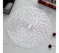 Hosoncovy Firework Decorative Placemats Set of 4,PVC Hollow Table Place Mats Heat Resistant Non-slip Dining Placemats for Home Kitchen Wedding Party (Silver)