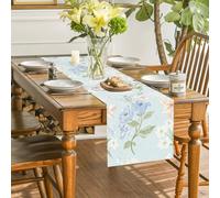 Hosoncovy Linen Table Runner 183cm Long ,Decorative Flower Dining Table Mat Placemat for Holiday Parties and Everyday Use (B)