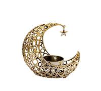 Hosoncovy Metal Moon Tealight Candle Holder Stand Decorative Tealight Candle Holder Tea Light Candle Tray for Home/Garden/Wedding (Gold)