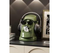 Hosoncovy Moai Tissue Box Holder Stone Face Easter Island Napkin Tissue Holder Box for Home Living Room Bathroom Kitchen Office Bar (Green)