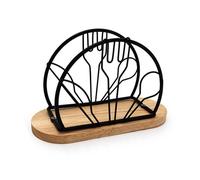 Hosoncovy Napkin Holder for Table Countertops, Metal Napkin Holder for Kitchen, Cocktail Napkin Stand Napkin Organizer Paper Tissue Stand Serviette Dispenser (Black, D)