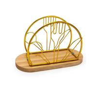 Hosoncovy Napkin Holder for Table Countertops, Metal Napkin Holder for Kitchen, Cocktail Napkin Stand Napkin Organizer Paper Tissue Stand Serviette Dispenser (Gold, D)
