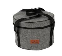 Hosoncovy Portable Camping Cookware Storage Bag Camping Cook Pot and Pan Storage Bag Travel Case Picnic Food Carrying Case Carrier Bag Camping Cooler Bag for Outdoor Camping (Grey)