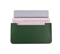 Hosoncovy PU Leather Portable Keyboard Carrying Case Storage Bag Travel Case Dustproof Protective Case for Logitech K380 Multi-Device Bluetooth Keyboard (Green)