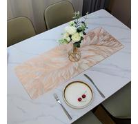 Hosoncovy PVC Table Runner Non-slip Decorative Table Mats Placemat for Home Party Kitchen Dining Wedding Decor (91CM X 33CM) (Rose Gold)