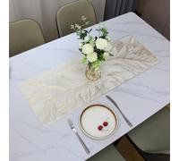 Hosoncovy PVC Table Runner Non-slip Decorative Table Mats Placemat for Home Party Kitchen Dining Wedding Decor (91CM X 33CM) (Gold)
