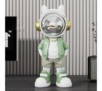 Hosoncovy Resin Astronaut Statue Sculpture Spaceman Figurine Home Decoration Gift Ornament Arts Craft (Green)