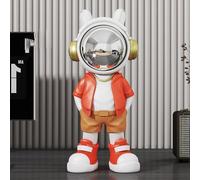 Hosoncovy Resin Astronaut Statue Sculpture Spaceman Figurine Home Decoration Gift Ornament Arts Craft (Red)