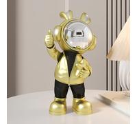 Hosoncovy Resin Astronaut Statue Sculpture Spaceman Figurine Home Decoration Gift Ornament Arts Craft Decor (Gold)
