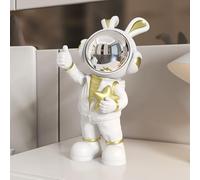 Hosoncovy Resin Astronaut Statue Sculpture Spaceman Figurine Home Decoration Gift Ornament Arts Craft Decor (White)