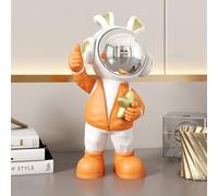 Hosoncovy Resin Astronaut Statue Sculpture Spaceman Figurine Home Decoration Gift Ornament Arts Craft Decor (Orange)