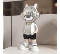 Hosoncovy Resin Astronaut Statue Sculpture Spaceman Figurine Home Decoration Gift Ornament Arts Craft (Silver)