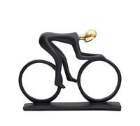 Hosoncovy Resin Cyclist Ornament Riding Man Sculpture Cyclist Sculpture Bicycle Statue Cyclist Figurine Home Decoration Ornament Sculpture for Home Living Room Bedroom Office (Gold)