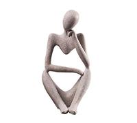 Hosoncovy Resin Thinker Statue Thinker Sculpture Thinker Figurine Thinker Ornament Think Men Ornament Statue Crafts Art Gift Sculpture Decoration for Home Office Bookshelf Desk Decor (Left Thinker)