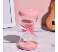Hosoncovy Sand Hourglass Timer, 10/15 /30 Minute Decorative Sand Timer with Noctilucent Effect Mini Desk Clock Desk Ornament for Classroom Home Office Games (15 Min Pink)