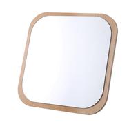 Hosoncovy Square Wooden Foldable Desktop Mirror with Stand, Tabletop Cosmetic Makeup Vanity Compact Travel Mirror for Bathroom Bedroom Dressing Table