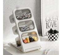Hosoncovy Tea Bag Organizer,3 Layer Coffee Capsule Sugar Holder Tea Packet Rack Station Teabag Containers Shelf Multifunctional Storage Box for Cabinet Countertop Home Office Bar