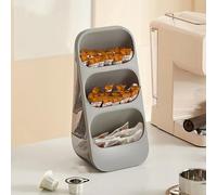 Hosoncovy Tea Bag Organizer,3 Layer Tea Bag Coffee Capsule Sugar Storage Holder - Tea Box Containers Tea Packet Rack Teabag Shelf Tea Station Stand for Cabinet Countertop (Grey)