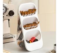 Hosoncovy Tea Bag Organizer,3 Layer Tea Bag Coffee Capsule Sugar Storage Holder - Tea Box Containers Tea Packet Rack Teabag Shelf Tea Station Stand for Cabinet Countertop (White)