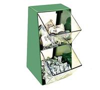 Hosoncovy Tea Drawer Organizer - 2 Layer Transparent Tea Bag & Coffee Capsule Storage Holder - Sugar Packet Rack & Teabag Shelf for Cabinet & Countertop (Green)