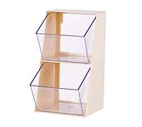 Hosoncovy Tea Drawer Organizer,2 Layer Transparent Tea Bag Coffee Capsule Sugar Storage Holder - Tea Box Containers Tea Packet Rack Teabag Shelf Tea Station Stand for Cabinet Countertop (White)