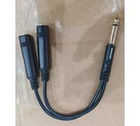 HOSONGIN 1/4" TS Male to Dual 1/4" TS Female Y Splitter Cable, Gold-Plated Connectors, Noise-Free Audio Cable for HiFi System, Speakers, Guitar - 0.6Ft（7.8 inch）