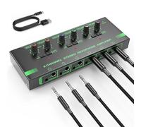 HOSONGIN 6K Headphone Amplifier with Unflushed Volume Control Mini Headphone Splitter Stereo Dungaree Switch Compatible with 1/4" and 1/8" TS/TRS