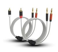 HOSONGIN RCA to Banana Plug Speaker Cable 3.3 Feet -2 Pack, Gold-Plated Dual-Shielding Hi-Fi Stereo Cable for Home Theater/Amplifier/Subwoofer/Speaker/Audio Receiver/Vinyl Record Player/SoundBar