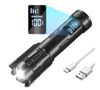 HOSONIC S-52 Torches Led Super Bright Rechargeable, 2000 Lumens Torches Battery Powered, 4 Mode Small Tactical Torch, Powerful EDC Flashlight USB C for Camping Dog Walking Emergency Gift