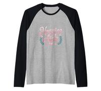 Hospice Aide Funny Saying Floral Sparkle Raglan Baseball Tee