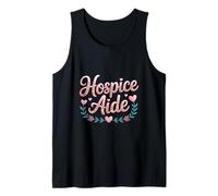 Hospice Aide Funny Saying Floral Sparkle Tank Top