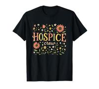 Hospice Crew Retro Flowers for Palliative Care Team Staff T-Shirt