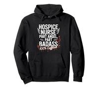 Hospice Nurse Part Angel Part Badass 100% Caffeine Nursing Pullover Hoodie