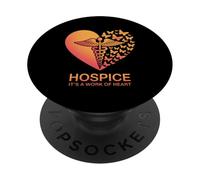 Hospice Work of Heart Funny Medical Caduceus Butterfly PopSockets Adhesive PopGrip
