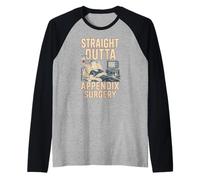 Hospital Patient Straight Outta Appendix Surgery Fun Mens Raglan Baseball Tee