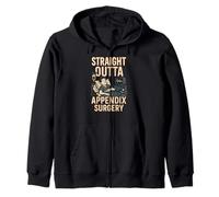 Hospital Patient Straight Outta Appendix Surgery Fun Mens Zip Hoodie
