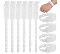 Hospital Patient Wristbands White 100 Pack, Waterproof Plastic ID Bands | Secure Snap Closure Prevents Transfer, Tear-Resistant PVC Identification Wristbands for Hospital, Clinic, Nursing Home