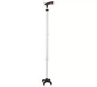 Hospital Quad Cane, Aluminium Alloy Crutches for The Elderly with Four Legs and Non-Slip Lightweight Telescopic Quadrangular for The(Silver)